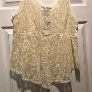 American Rag sheer cream tank